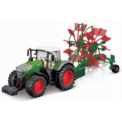 Bburago Fendt 1050 Vario Tractor met Wielhark - Metalen Speelgoed