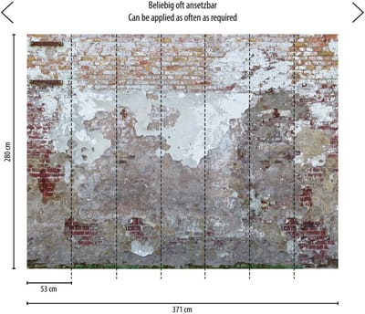 OUDE BAKSTENEN EN CEMENTMUUR FOTOBEHANG | Industrieel - Grijs Bruin Creme - Livingwalls The Wall II
