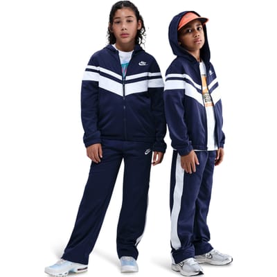 Nike Dri-fit Hooded Tracksuit Trainingspakken Kinder - Blauw - Maat 147 - 158 CM - Katoen Jersey