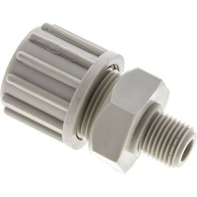 16x10mm & G1/4'' PP Rechte Knelfitting Buitendraad 10bar Kunststof en Polyamide