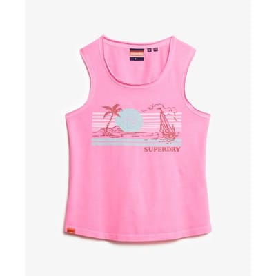 Superdry - Outdoor gestreepte tanktop met laag uitgesneden ronde hals - Dames - Vesten