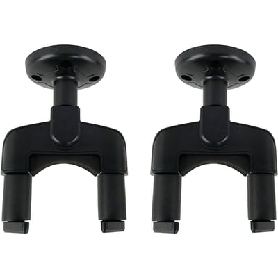 2 Stuks Gitaarhanger ABS Ruimtebesparend Krasbestendig Gitaarhouder Bevestiging voor Ukulele Viool black