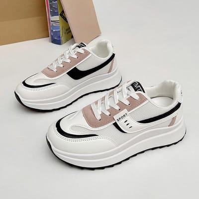 Platform Dad Schoenen Dames Lente en Herfst Nieuw Lichtgewicht Mode Veelzijdig Casual Sport Witte Schoenen 40 zwart