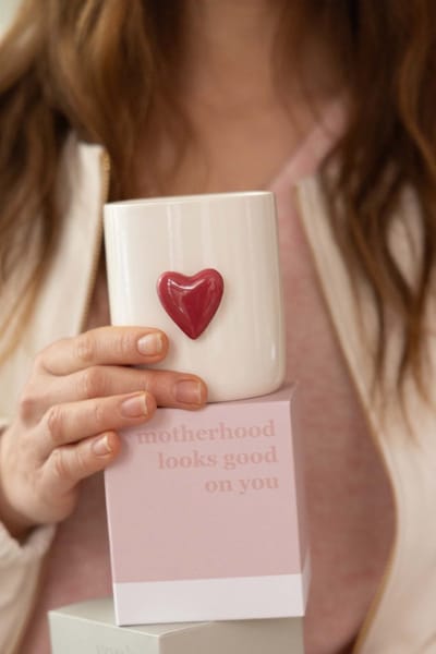 Zusss Geurkaars Keramiek Hart In Doosje Motherhood Keramiek / Paraffine Wit / Rood / Roze