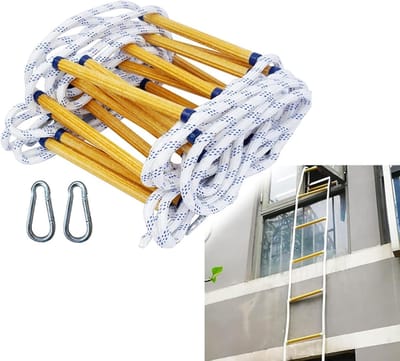 Touwladder Noodtrap - Vluchtladder Veiligheid - Snelle Ontsnapping - Brandvertragend Hars - 13 Voet 8 Meter - Nylon