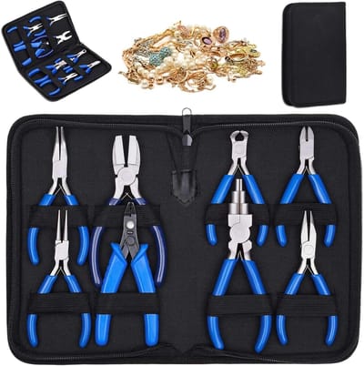 Sieraden Tang Set - Sieraden Maken - Sieraden Repareren - Ergonomisch Ontwerp - 8 Stuks - Blauw