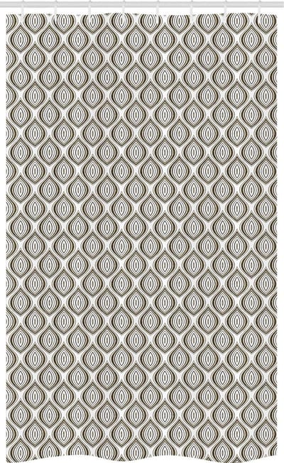 ABAKUHAUS Abstracte douchegordijn – 120 x 180 cm, Geel/Zwart/Wit