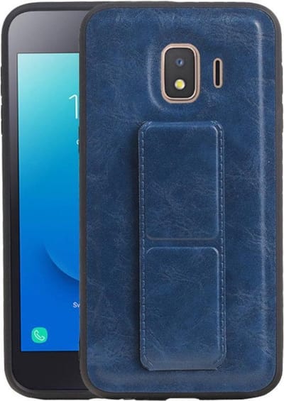 Grip Stand Hardcase Backcover - Telefoonhoesje - Achterkant Hoesje - Geschikt voor Samsung Galaxy J2 Core - Blauw