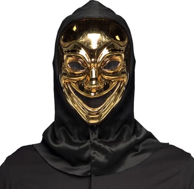Boland - Masker Crazy killer met kap Goud - Volwassenen - Monster - Halloween accessoire - Horror