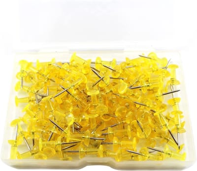 Dailygoods - 300Pcs Duim Tacks Kaart Marker Push Pins, Nieuwigheid Leuke Kaart Tacks Push Pins Gele Pushpins Voor Bulletin Board School Kantoorbenodigdheden