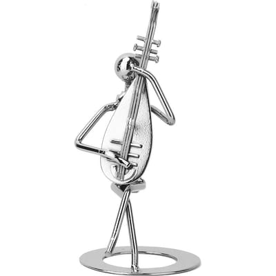 Vintage IJzeren Kunst Muzikant Pipa Speler Model Huis Bar Display Decoratie Verjaardagscadeau white