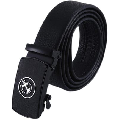 Ceinture Décontractée Logo Voiture Boucle Automatique Verte Marketing Terrain Résistante aux Rayures Résistante à l'Usure Ceinture en Cuir 115cm black