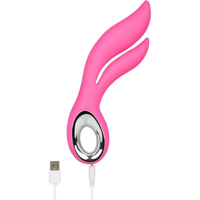 EIS, Rabbit "Flower Power", gemaakt van delicaat siliconen, waterdicht met accutechnologie, roze