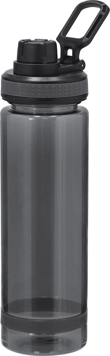 Bellatio Design Waterfles/drinkfles sport bidon Olympic Champion - zwart - RPET kunststof - 700 ml - schroefdop