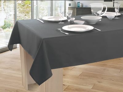 Tafelkleed anti-vlek Serena anthracite 200 x 150 cm - Bonne et Plus tafellaken - Woonkamer decoratie