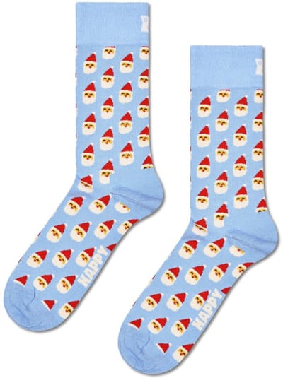 Happy Socks unisex sokken tiny santa blauw