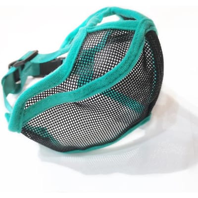 Muselière pour chien à museau court, réglable, en maille respirante, pour Bouledogue Français, Carlin, Masque Anti-aboiement, Fournitures DC05 M blue
