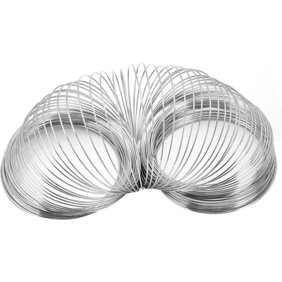 100 pièces Boucles Diamètre 55mm Fil Mémoire Bracelet DIY Bijoux Accessoires de Fabrication de Bracelets white