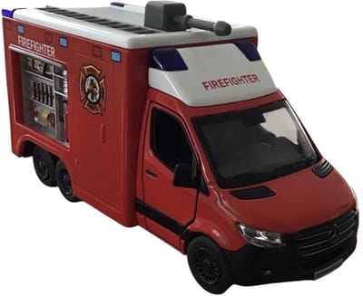 Mercedes Benz Sprinter Brandweerwagen speelgoed 12.8 cm auto pull back motor Kinsmart verkoop per stuk de 1:48