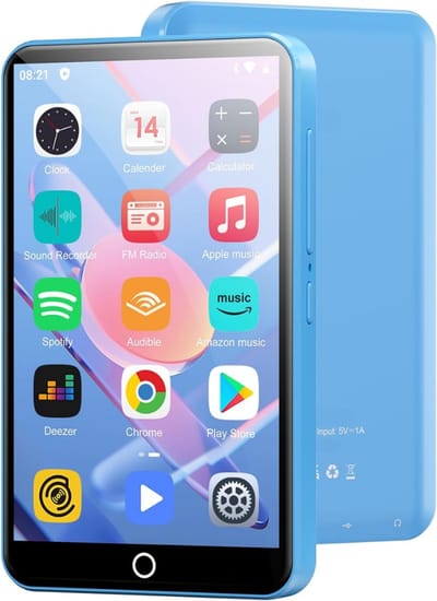 SNJY® MP3 Speler Bluetooth - MP4 Speler - Muziek Speler - Touchscreen - 80GB - Blauw