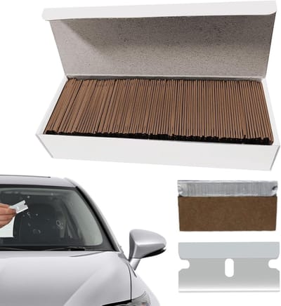 Sticker Verwijderaar - Lijmschraper Set - Autolak Reinigen - Roestvrij Staal - 100 Stuks - Meerkleurig
