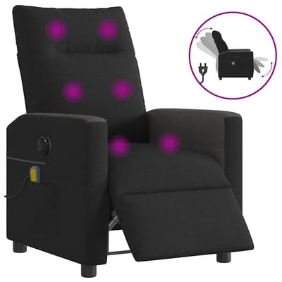 vidaXL - Massagestoel - elektrisch - verstelbaar - stof - zwart