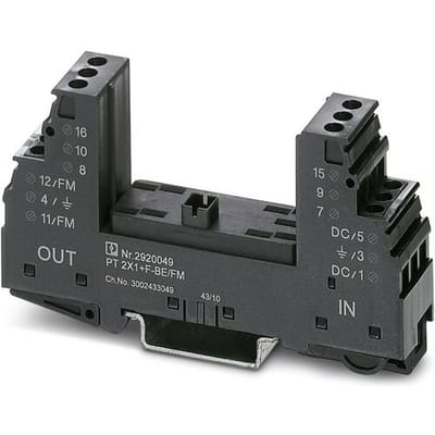 Phoenix Contact 2920036 PT 2X1-BE/FM Overspanningsveilige sokkel Set van 10 stuks Overspanningsbeveiliging voor: Verdeelkast 10 stuk(s)