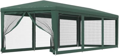 Partytent - Feesttent Paviljoen - Buitenfeesten Organiseren - Waterdicht HDPE Dak - 3 x 9 meter - Groen