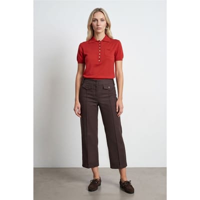 Hoge Taille Katoenen Poplin Capri Culottes
