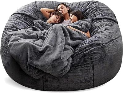 Zitzak Hoes - Luie Bank - Ontspannen Zitten - Zonder Vulling - 150x75cm - Donkergrijs