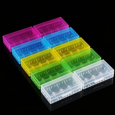 Multifunctionele Transparante Plastic Batterijhouder - 10 Stuks, 5 Kleuren - Opbergdoos voor 18350 Batterijen