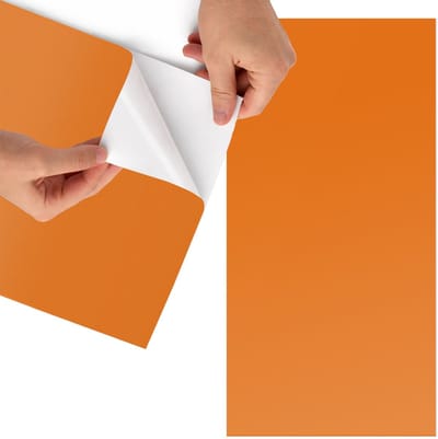Tulup Meubelfolie - Sterk oranje Meubel Wrap Folie - 65x130 cm - Oranje Meubelfolie - Meubelfolie Zelfklevend - Minimalist Meubelfolie - Wrapfolie Keuken - Wanddecoratie - Achtergronden en patronen