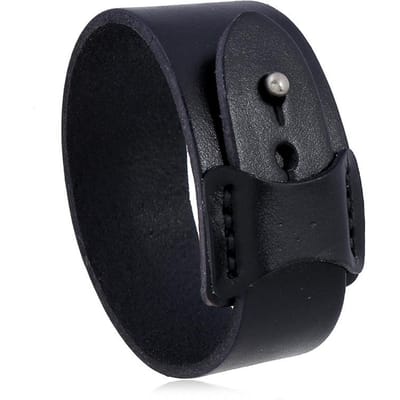 Vintage Echt Leer Brede Manchet Herenarmband Punk Hiphop Ornament Armband Mannen Polsband Sieraden Accessoires Cadeau black