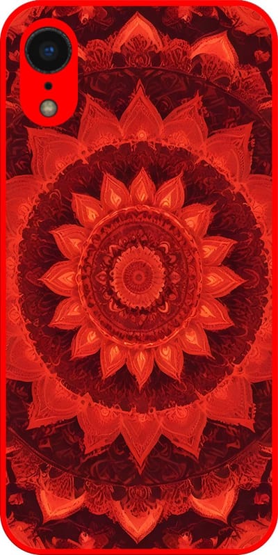 Smartphonica Telefoonhoesje Geschikt voor iPhone XR met rood mandala opdruk - TPU case red mandala design - rood geschikt voor Apple iPhone XR