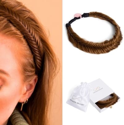 Infinity Braids - Jolie Fishtail Braid - Haarband - Haarband Dames - Haarbanden - Haarband Meisje - Braid Jolie Apricot Amber