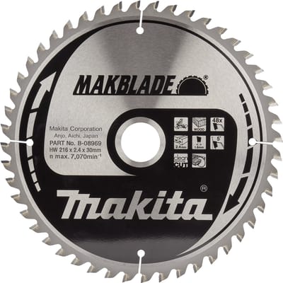 Makita B-08969 Afkortzaagblad Hout | Makblade | 216 x 30 mm | 48-tands