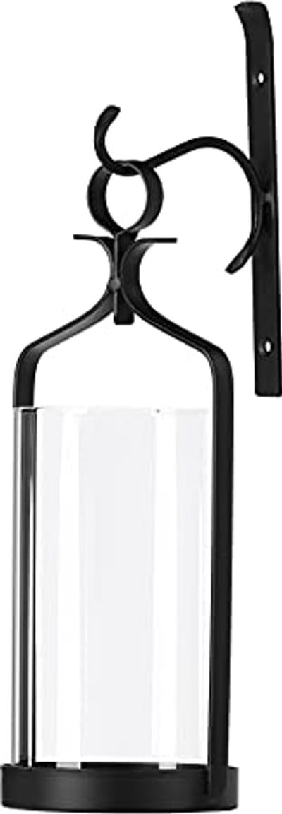 Orkaan Glas Wandkandelaar Zwart - Metalen Wanddecoratie voor Elegante Interieurs