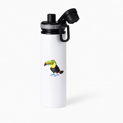 Hacebo® - Toecan waterfles met draaidop grijs - Vogels - Dieren liefhebbers - Jungle - dieren - dierendag - water fles - 850ML