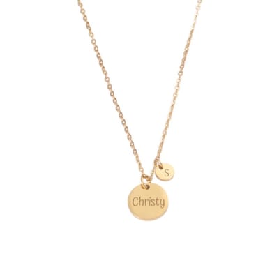 Ketting met Naam en 1 Initiaal Goud