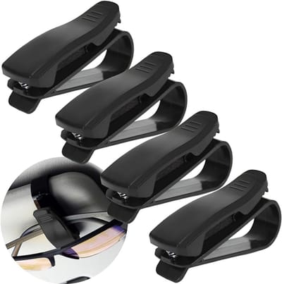 Brillenhouder auto - 4 stuks - Zonnebril houder - Brilhouder - Zonnebrilhouder - Zonnebril Houder met clip - Brillenhouder voor in de Auto - Zonneklep Clip