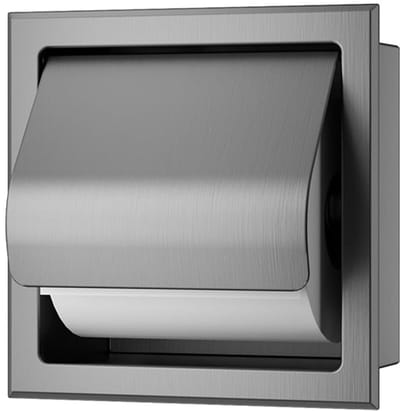AquaVik Toiletrolhouder Røk Met Klep Inbouw Aska Aska Gunmetal