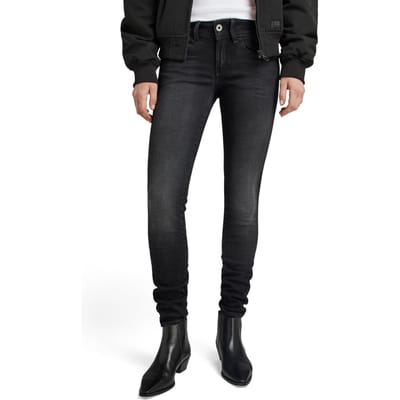 G-Star Lynn Mid Skinny Faded Black Magnet Taglia: W24L30 | Pantaloni skinny Outlet | Donna | Nero