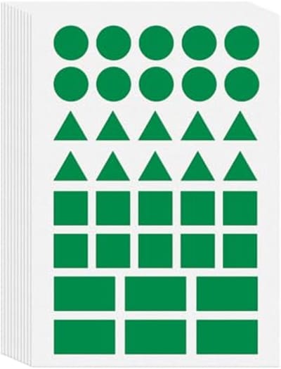 Groene Zelfklevende Stickers - Geometrische Vormen, 360 Stuks - Perfect voor Ordenen en Markeren
