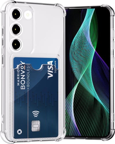 Casemania Hoesje Geschikt voor Samsung Galaxy A15 - Transparant - Anti Shock Back Cover met Pasjeshouder