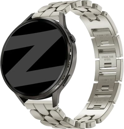 Bandz Stalen 'Oval' bandje geschikt voor Huawei Watch GT 6 - 41mm / GT 5 Pro - 41mm / GT 5 - 42mm / GT 4 - 41mm / Fossil Gen 6, 5e - 42mm / Charter HR / Q Venture Gen 4-3 / Xiaomi Watch S4 - 41mm / Withings ScanWatch 2, 1 & Light Sterrenlicht