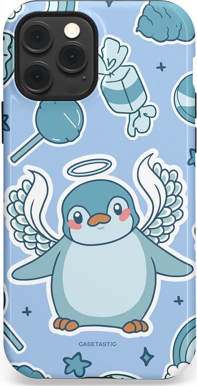 Casetastic Hoesje Geschikt voor Apple iPhone 12/12 Pro Magsafe - Stijlvolle Beschermende Duo-layer Case - Pinguin vleugels