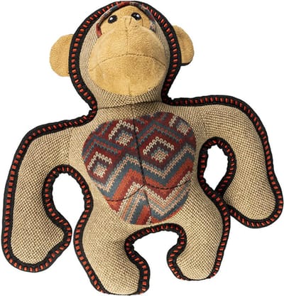 Duvo+ - canvas - knuffel voor honden - gorrila 29 x 24 x 9 - robust/sterk geweven - pieper