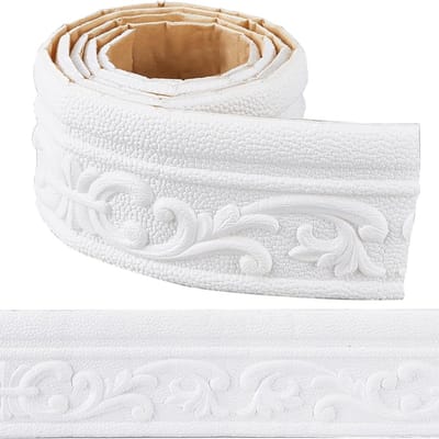 Dailygoody - Zelfklevende Foam Plinten - Wanddecoratie - Peeling Stick - Wit - Interieur - Muurdecoratie - Eenvoudig te bevestigen - Wit