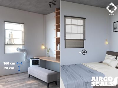 Airco Raamafdichting Mobiele Airco Voor Schuifraam – Met Hor - Voor Schuiframen Van 160 x 20 CM  - energiebesparend