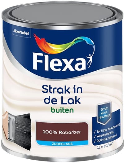 Flexa - Strak In De Lak Buitenlak Zijdeglans - 100% Rabarber - Mengverf - 1 L